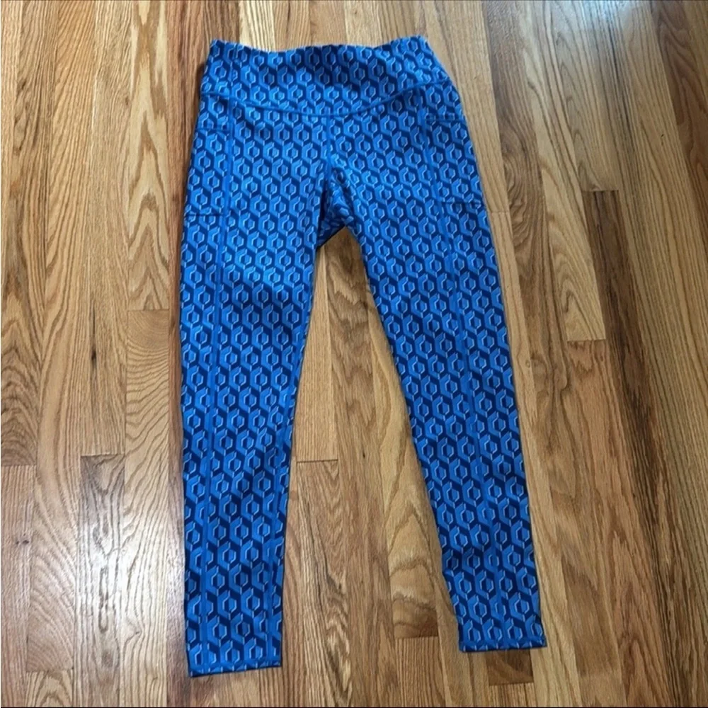 J. McLaughlin Rhonda  Vibrant Blue Geometric Leggings - Picture 2 of 5